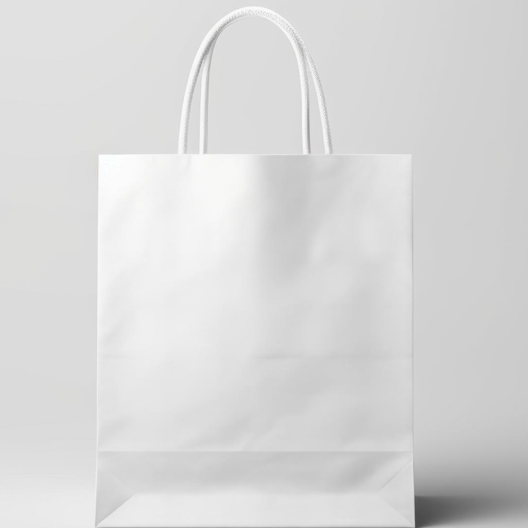 Boxish White Paper Bag (12L x 3.5W x 16H inches)