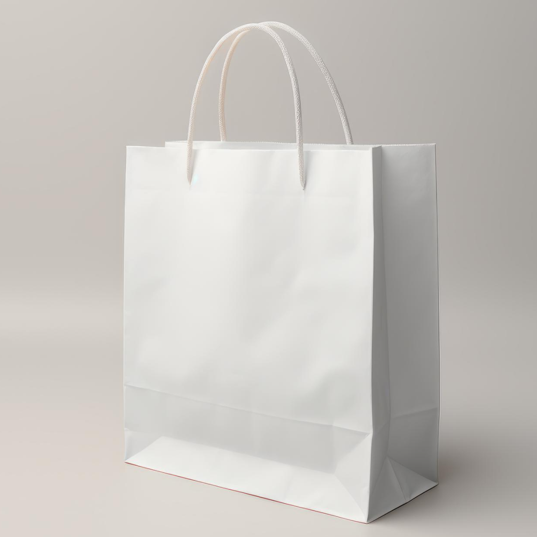 Boxish White Paper Bag (6L x 3W x 12H inches)