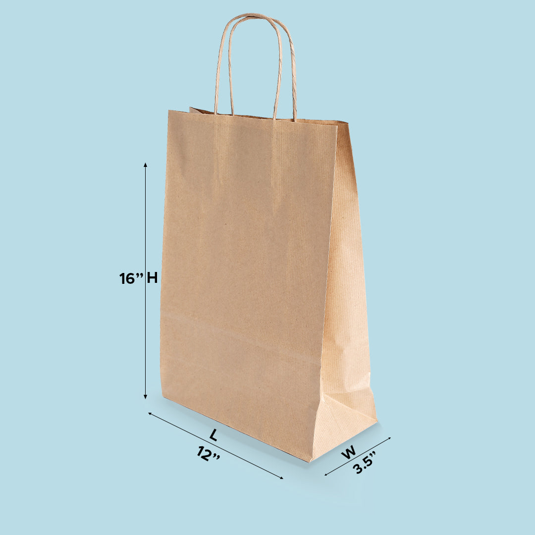 Boxish Brown Paper Bag (12L x 3.5W x 16H inches)