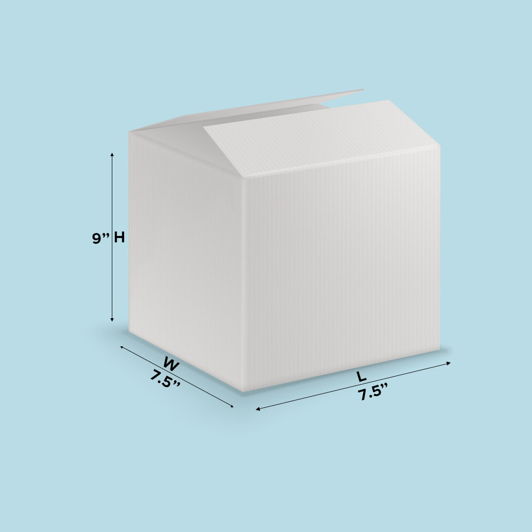 Boxish 3 Ply White Ecommerce Shipping Box (7.5L x 7.5W x 9H inches)
