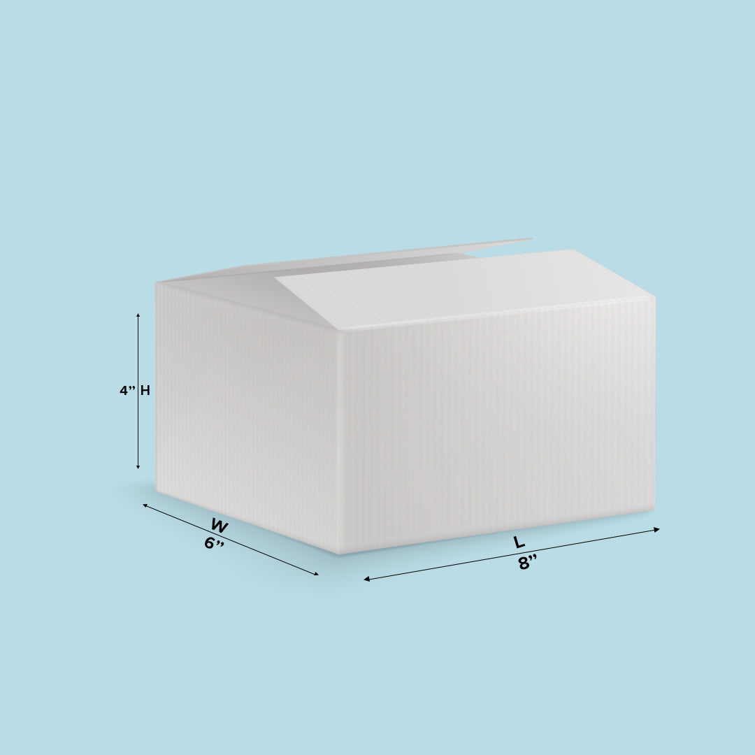 Boxish 3 Ply White Ecommerce Shipping Box (8L x 6W x 4H inches)