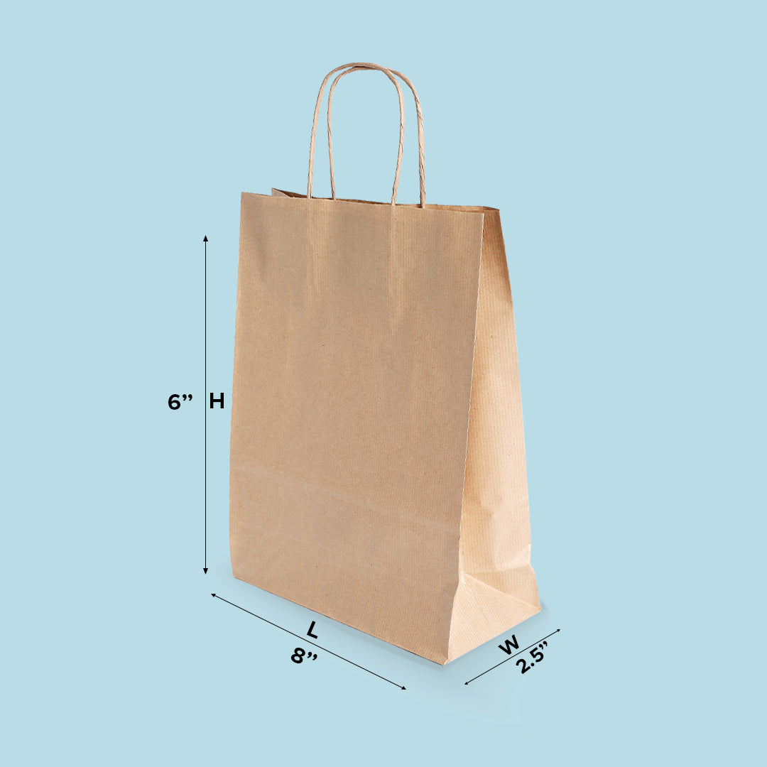 Boxish Brown Paper Bag (8L x 2.5W x 6H inches)