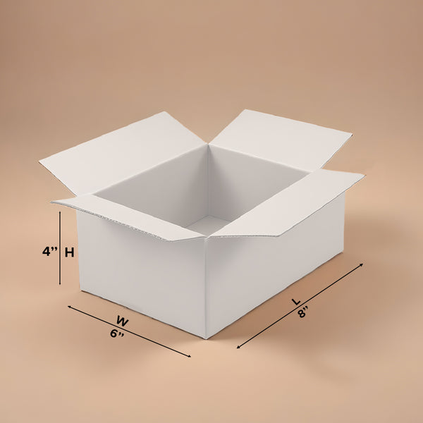 Boxish 3 Ply White Ecommerce Shipping Box (8L x 6W x 4H inches)