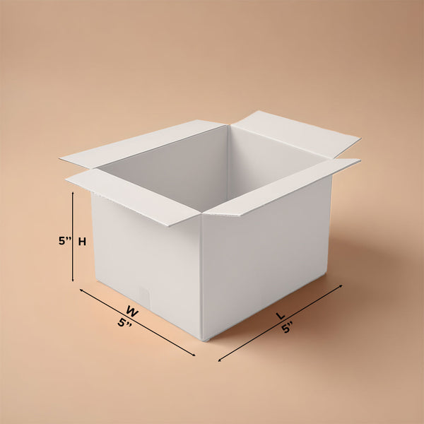 Boxish 3 Ply White Ecommerce Shipping Box (5L x 5W x 5H inches)