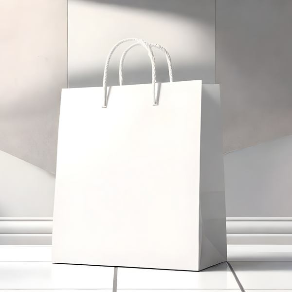 Boxish White Paper Bag (12L x 3.5W x 16H inches)