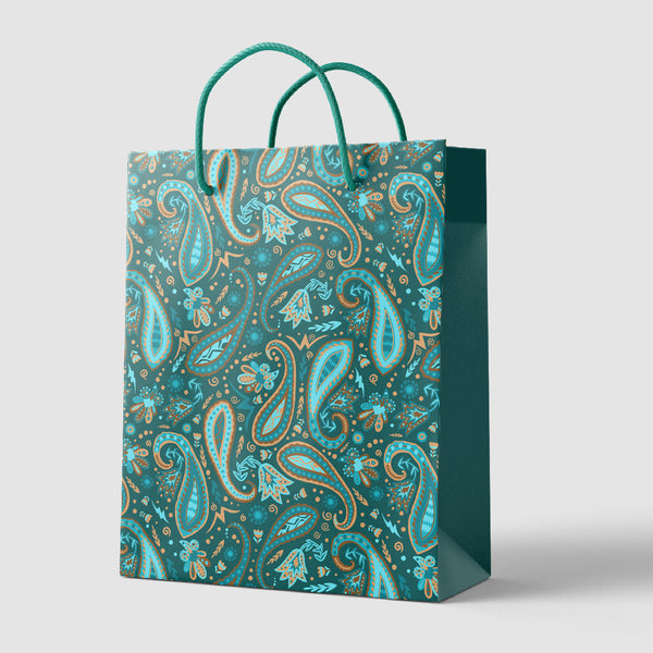 Boxish Designer Green Pattern Paper Bag