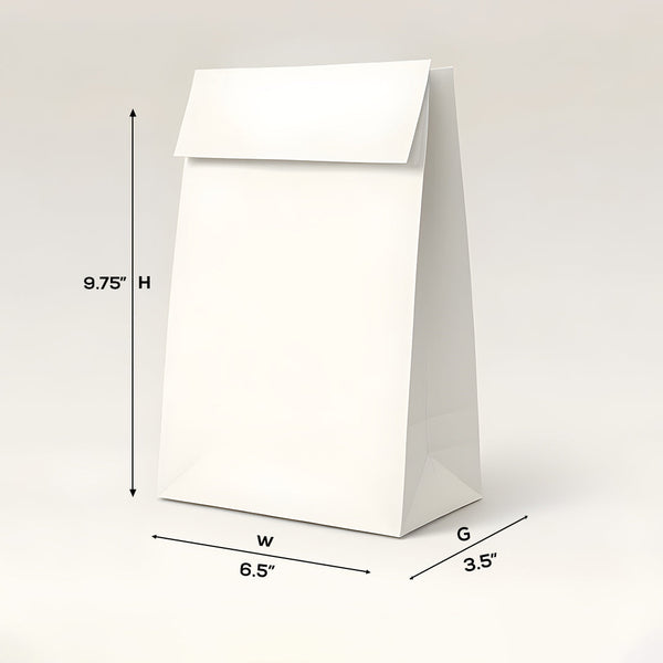Boxish White SOS Bag  (6.5W x 3.5G x 9.75H inches)