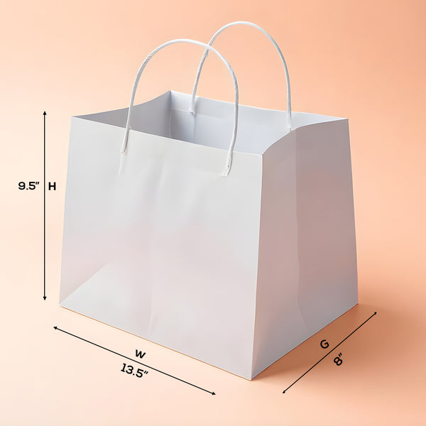 Boxish White Cake Bag  (13.5W x 8G x 9.5H inches)