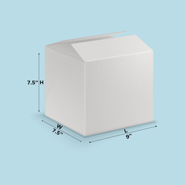 Boxish 3 Ply White Ecommerce Shipping Box (9L x 7.5W x 7.5H inches)