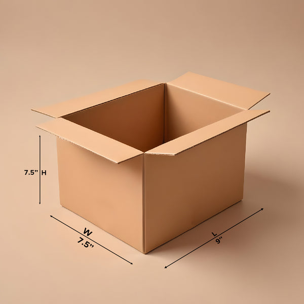 Boxish 3 Ply Brown Ecommerce Shipping Box (9L x 7.5W x 7.5H inches)