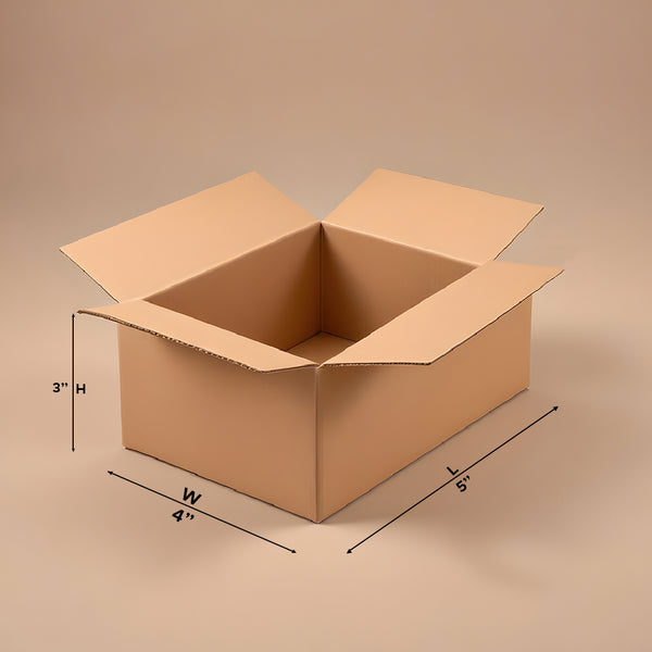Boxish 3 Ply Brown Corrugated  Box (5L x 4W x 3H inches)