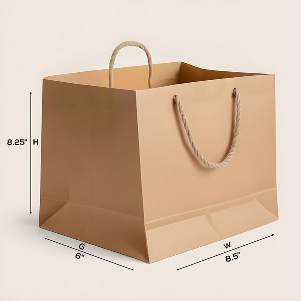 Boxish Brown Cake Bag (8.5W x 6G x 8.25H inches)